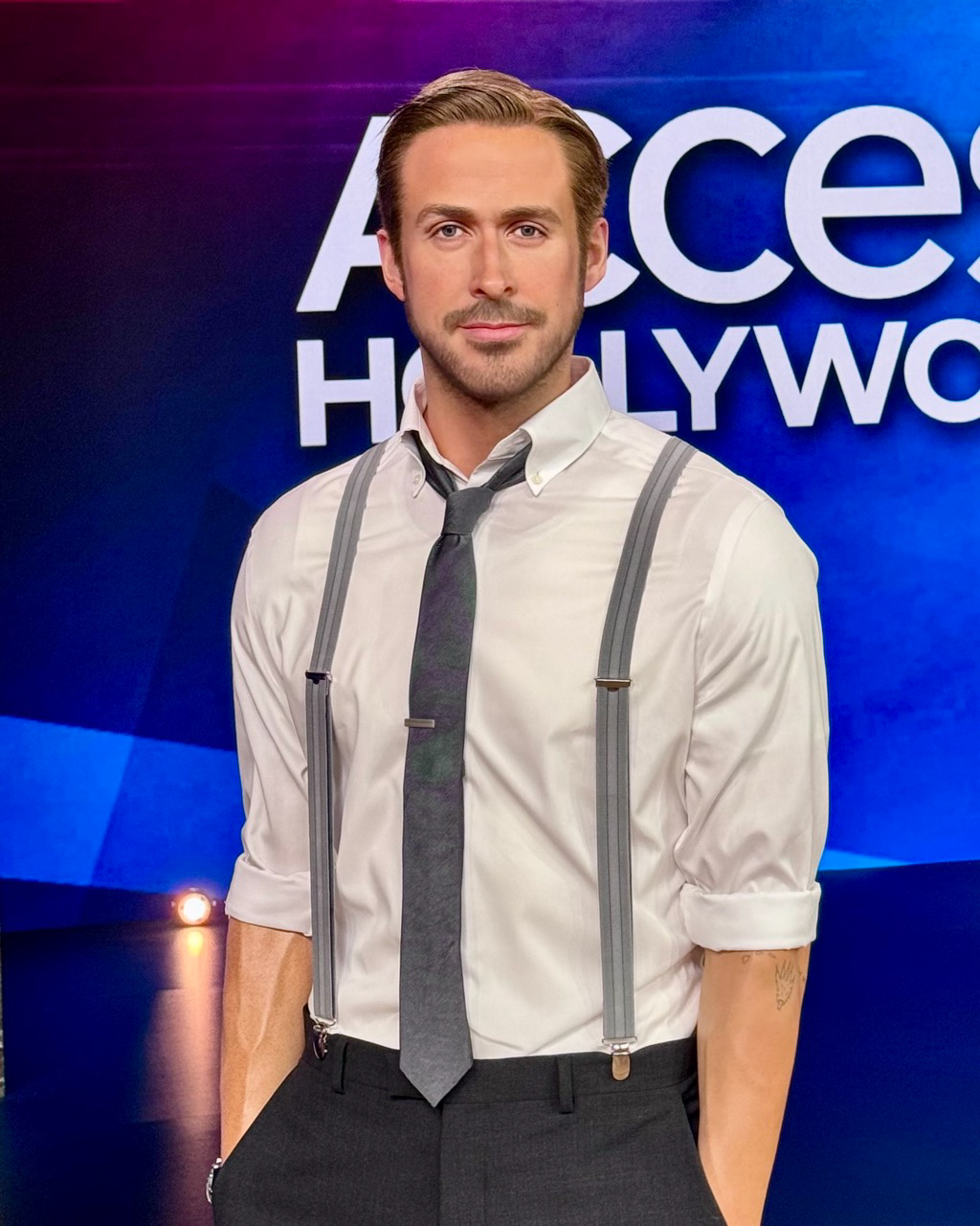 Ryan Gosling at Access Hollywood now at Madame Tussauds Hollywood