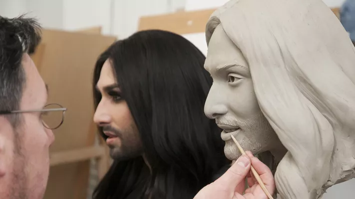 The was figure of Conchita Wurst in the making.