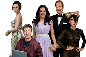 Important personalities of the modern age stand as wax figures in the various Madame Tussauds