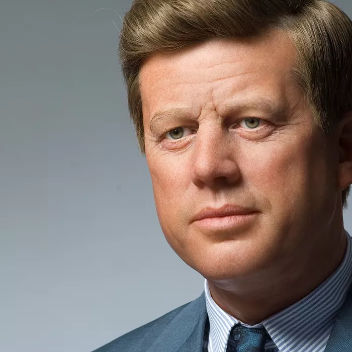 Die Wachsfigur von John. F. Kennedy in Nahaufnahme