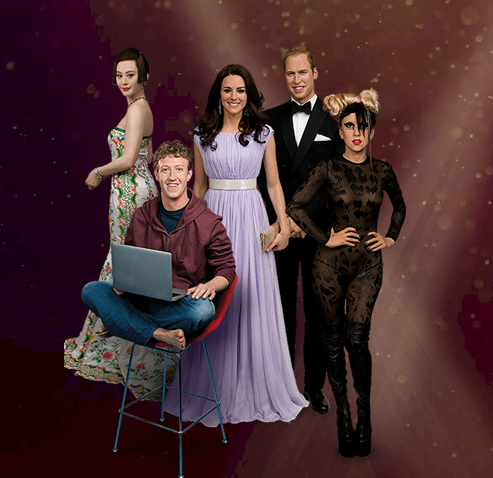Prince William, Princess Kate, Mark Zuckerberg Madame Tussauds Figures