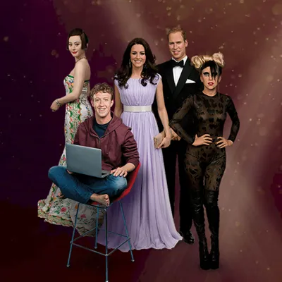 Prince William, Princess Kate, Mark Zuckerberg Madame Tussauds Figures