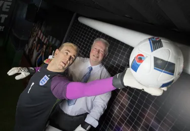 Joe Hart's Dad visits Joe Hart's wax figure at Madame Tussauds Blackpool