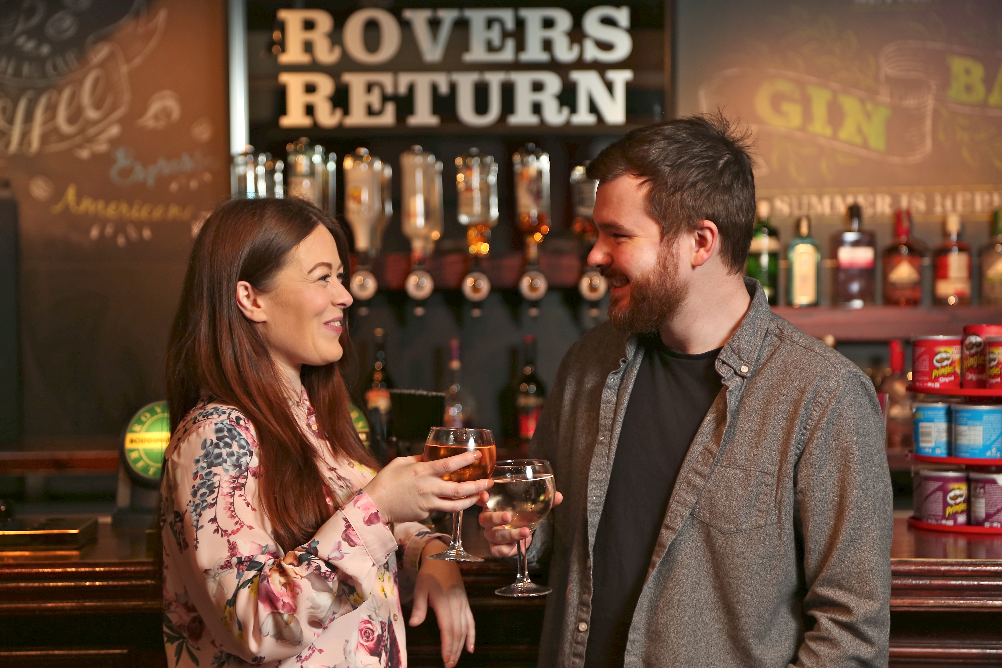 Guests enjoying a drink at the Rovers Return bar in Madame Tussauds Blackpool