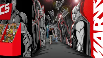 Artist impression of Marvel Zone at Madame Tussauds Blackpool