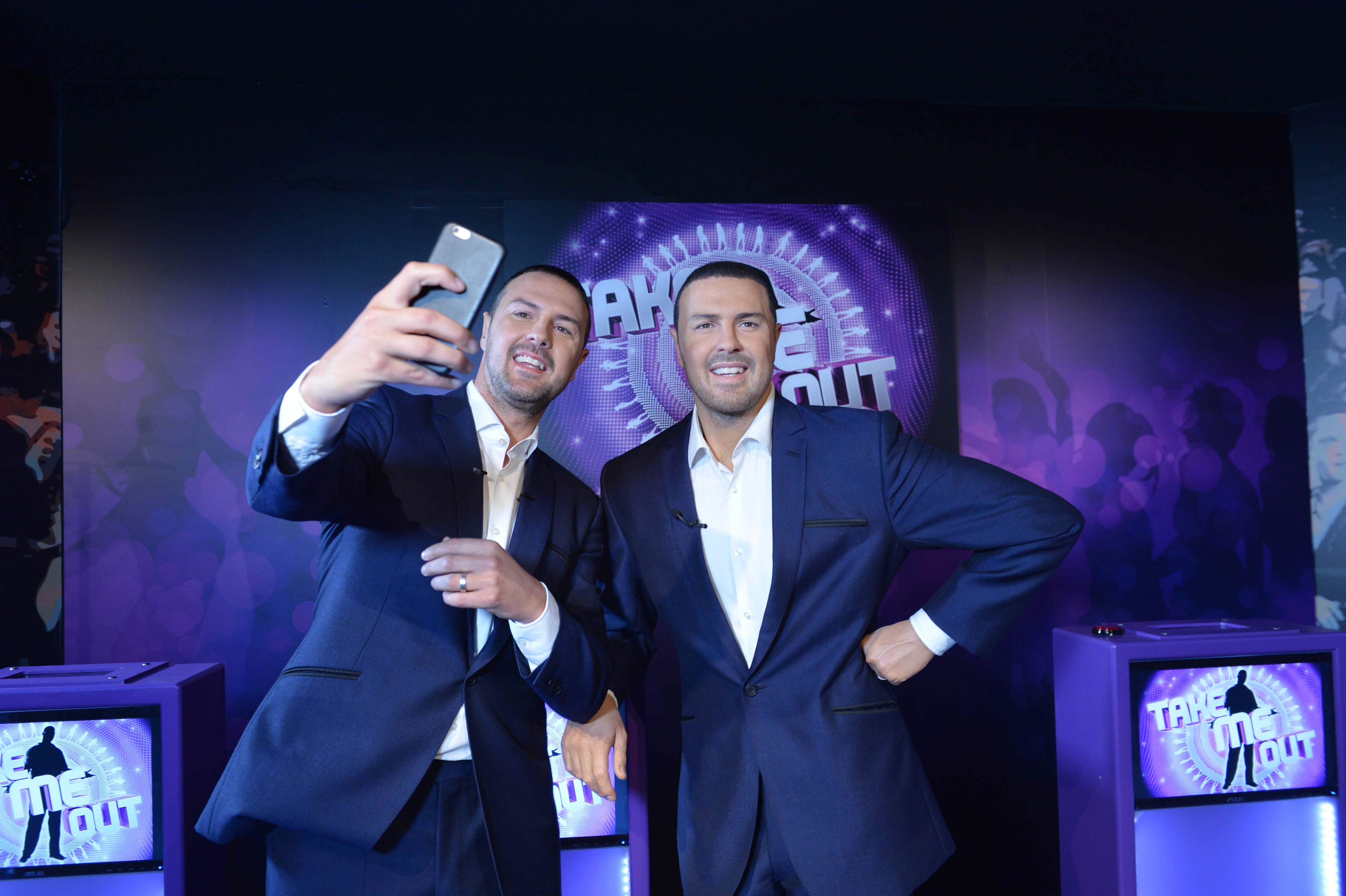 Paddy McGuinness taking a selfie with his wax figure at Madame Tussauds Blackpool