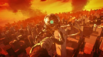 A scene from the Robot Riot 7D Game at Madame Tussauds Hollywood!