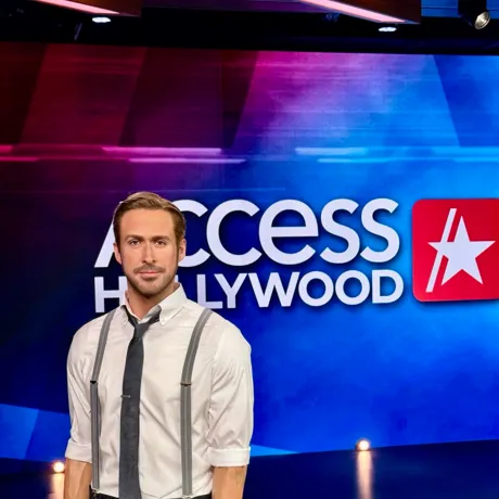 Ryan Gosling with Zuri at Madame Tussauds Hollywood