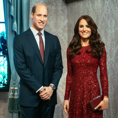 The royal family's Prince William and Princess Kate wax figure in Madame Tussauds Hong Kong attraction