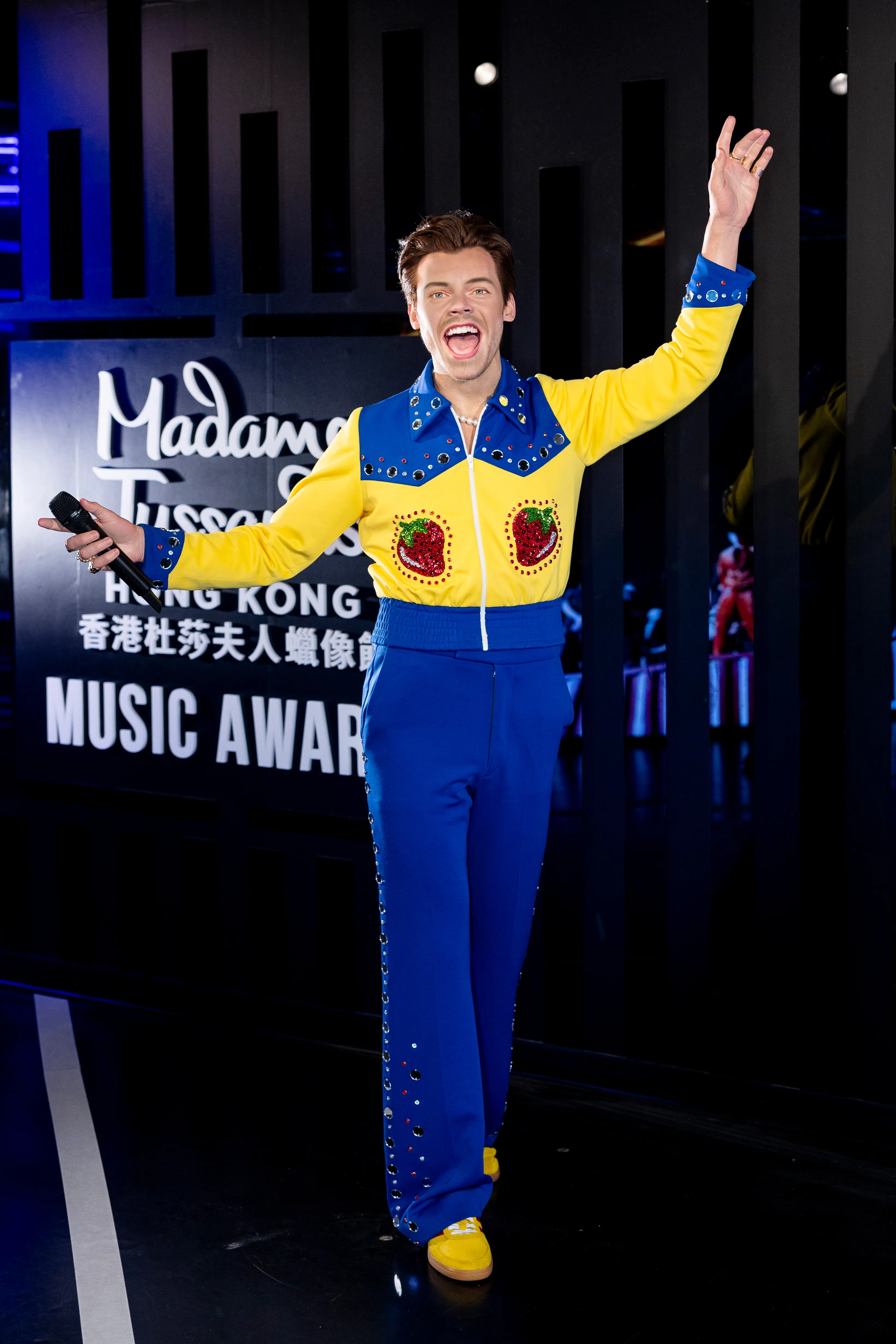 Harry Styles wax figure limited display at Madame Tussauds Hong Kong.