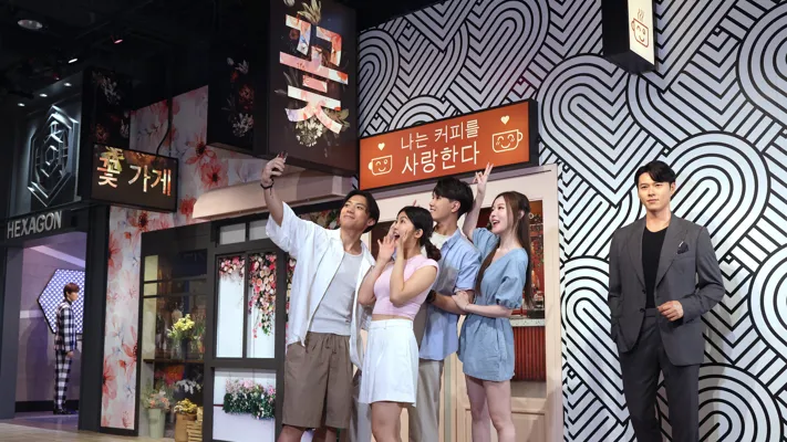 A group of friends taking selfie at K Wave.