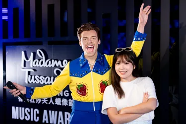 Harry Styles wax figure limited display at Madame Tussauds Hong Kong.