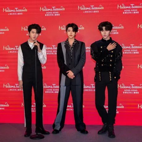 Cai Xu Kun double wax figures side-by-side event at Madame Tussauds Hong Kong