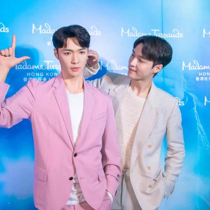 Lay Zhang with his wax figure
