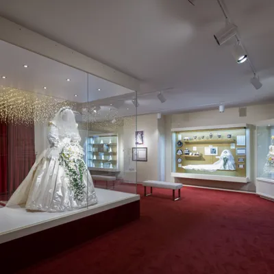 Princess Diana's wedding dress at the Princess Diana Exhibit