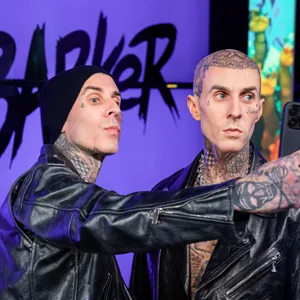 Tattoos on Travis Barker's wax figure at Madame Tussauds Las Vegas