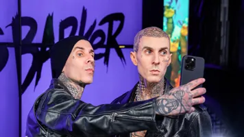 Tattoos on Travis Barker's wax figure at Madame Tussauds Las Vegas