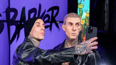 Tattoos on Travis Barker's wax figure at Madame Tussauds Las Vegas