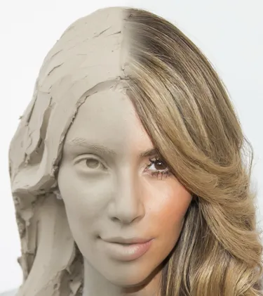 Kim Kardashian's clay head