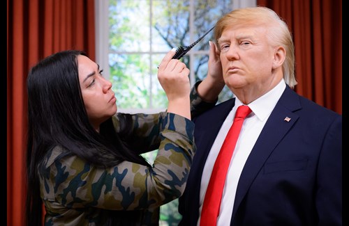 Artist Fixing Donald Trump's Hair