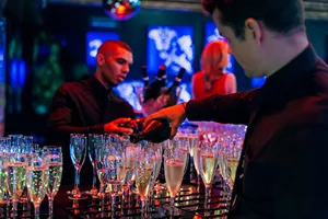 Champagne reception at Madame Tussauds