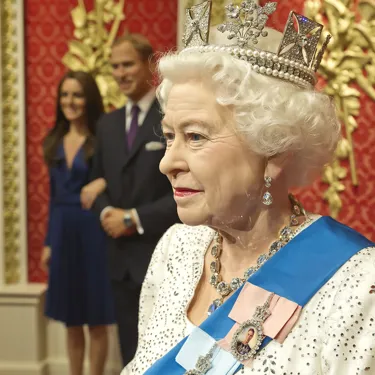 Side profile of Queen Elizabeth II figure