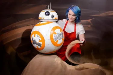 A lady with BB-8