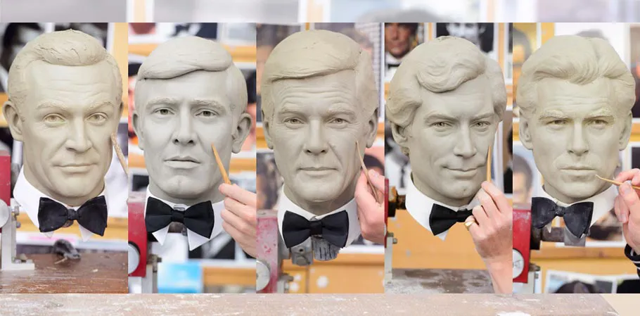 James Bonds' clay heads