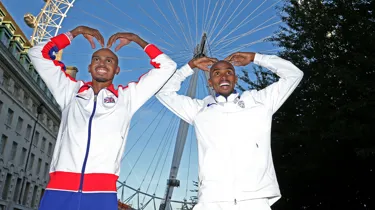 Mo Farah and his figure at London Eye