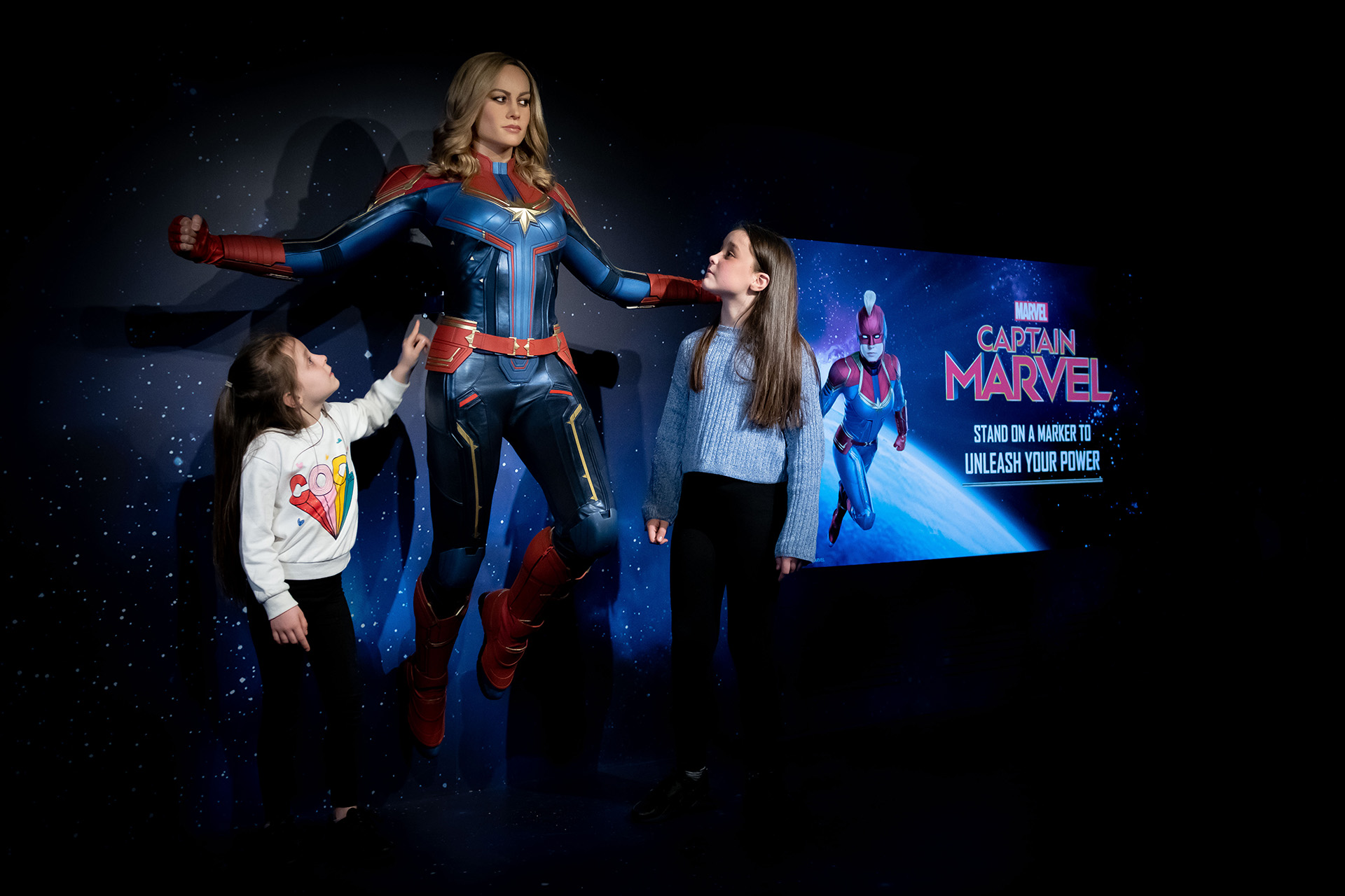 Captain Marvel with girls