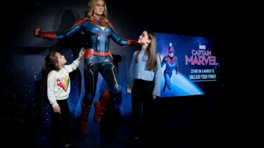 Captain Marvel with girls