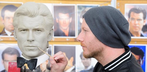 Pierce Brosnan's clay head