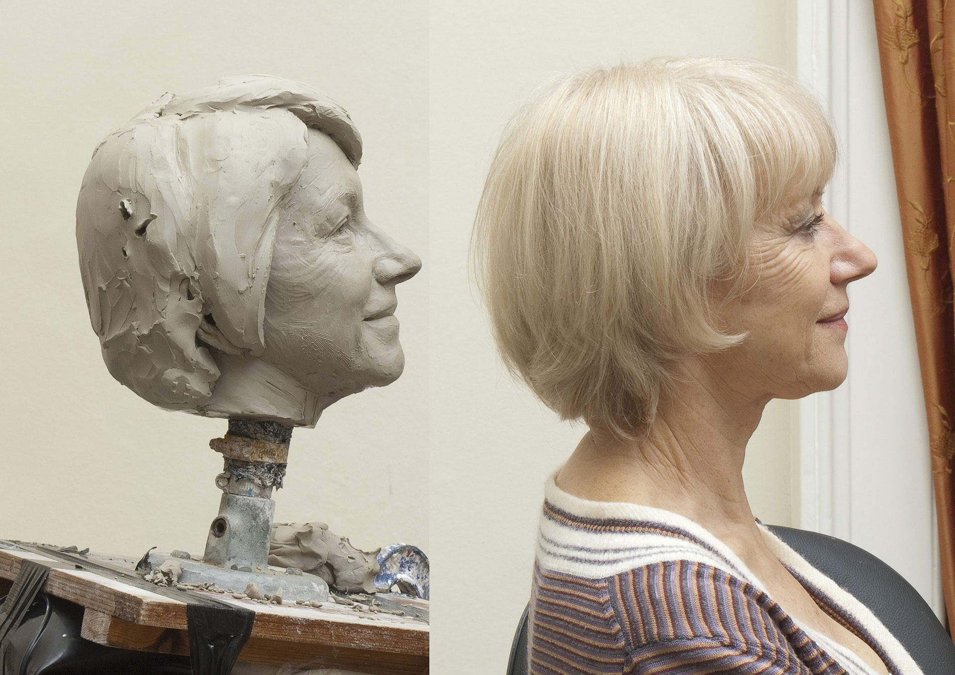 Dame Helen Mirren and her own sculpture