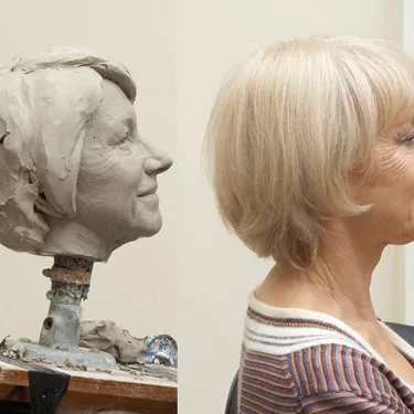 Dame Helen Mirren and her own sculpture