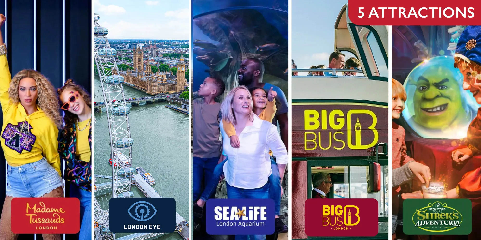 Madame Tussauds Plus London Eye Plus Sea Life Plus Shrek S Adventure Plus Big Bus