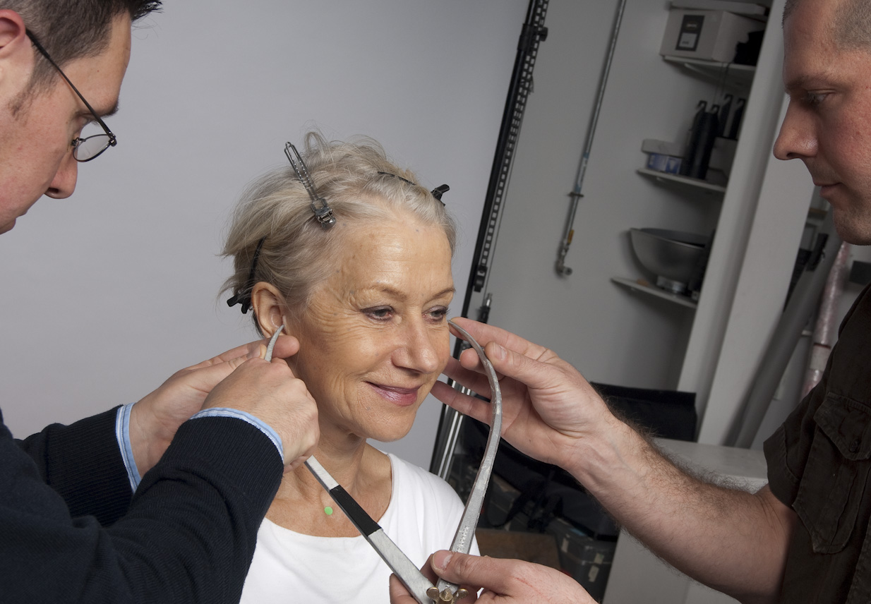 Dame Helen Mirren 3D scanning at Madame Tussauds Studio
