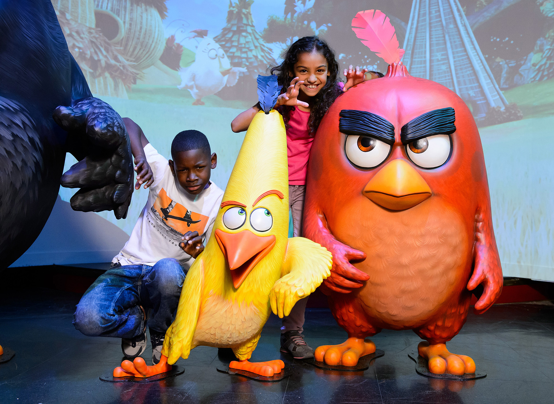 Angry birds launching at Madame Tussauds