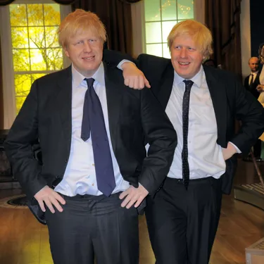 Boris Johnson meets his wax figure at Madame Tussauds London