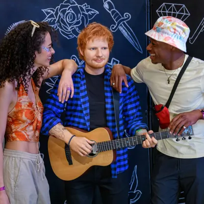 Ed Sheeran figure with fans