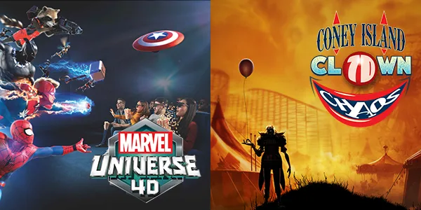 Marvel Universe 4D + Coney Island Clown Chaos 7D no Madame Tussauds Nova York