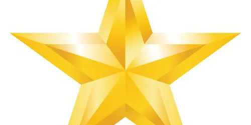 81931883 Golden Star On White Background