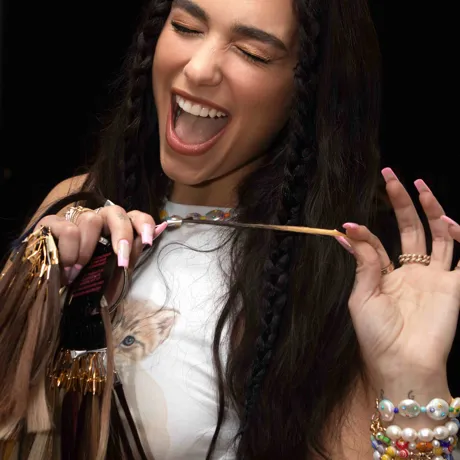Dua Lipa Sitting Hair
