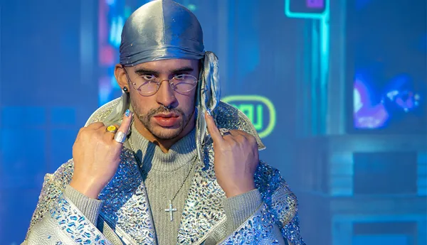 Wax figure of musician Bad Bunny