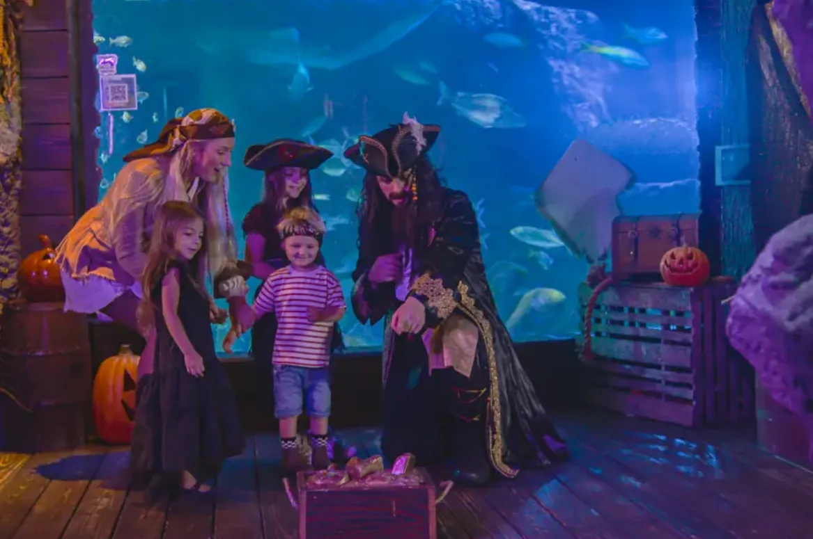 Captain Sebastian with family at Pirates of the Haunted Seas Orlando
