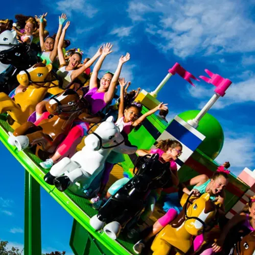 Guests enjoying Mia’s Riding Adventure at LEGOLAND Florida