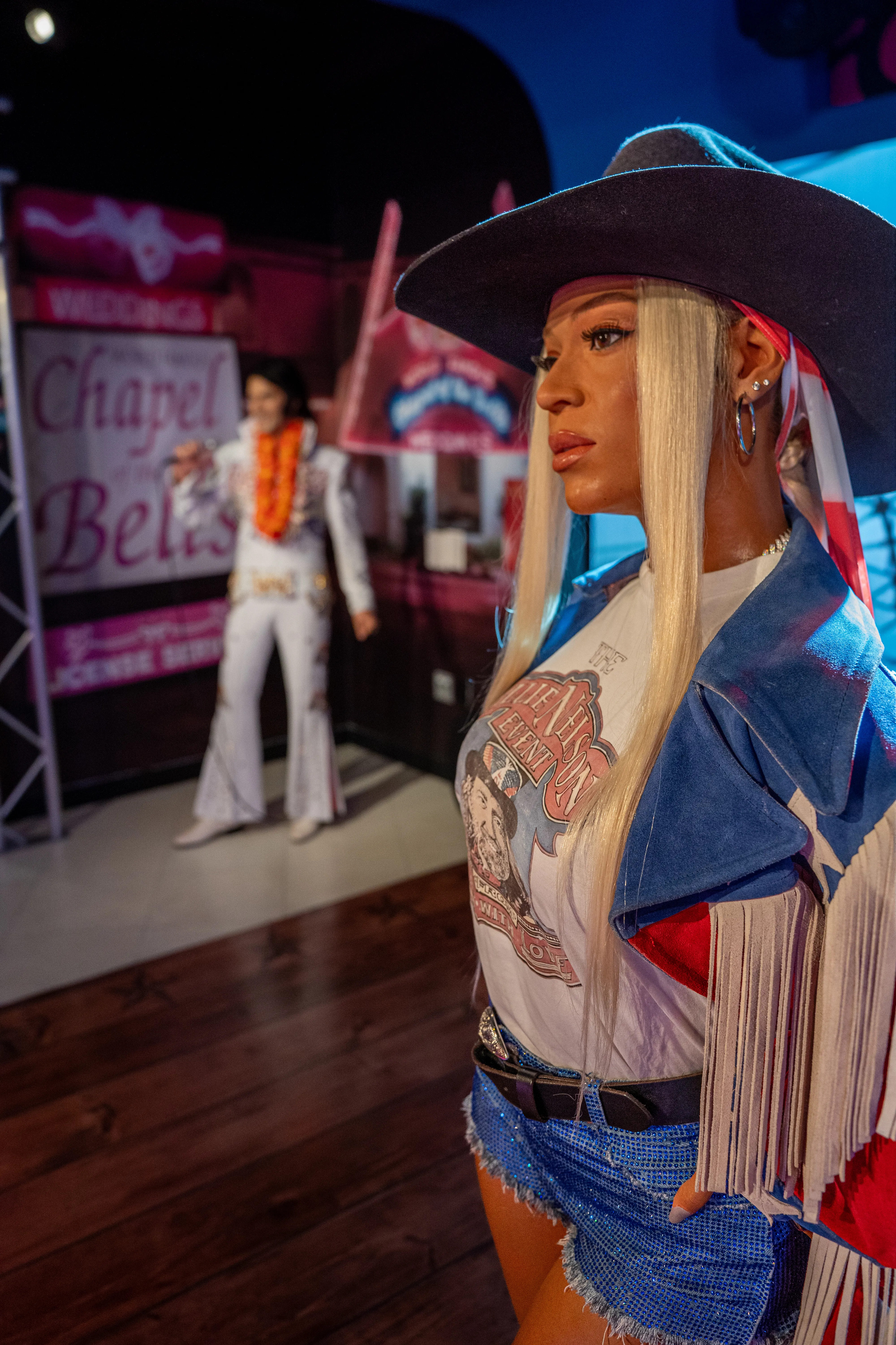 Beyonce & Elvis Presley wax figures at Madame Tussauds Orlando