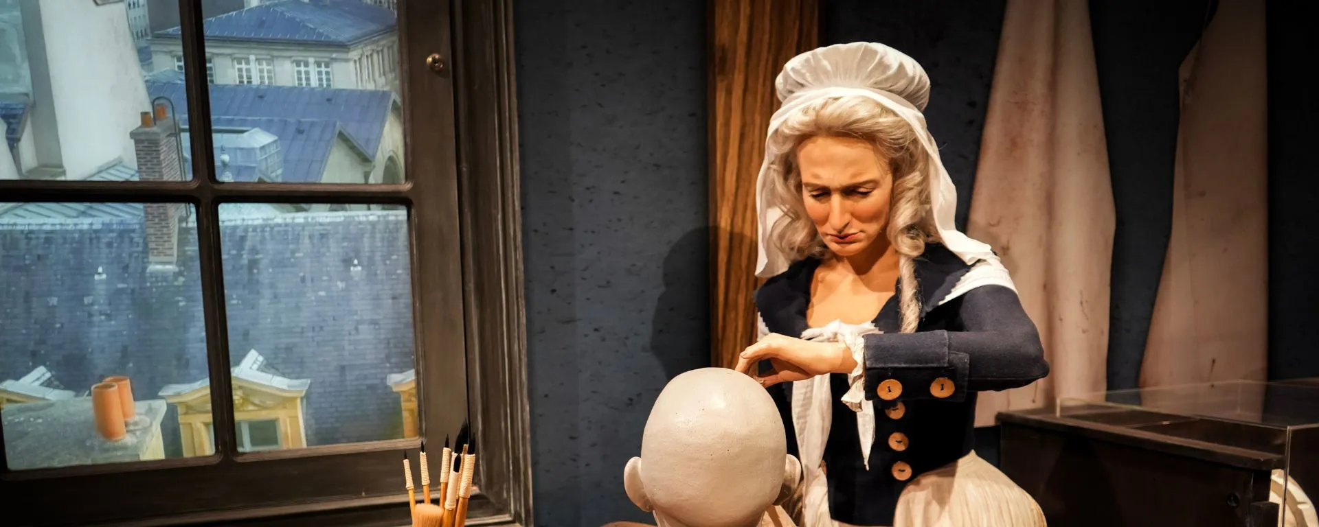 Image of the Great Wax Heist event at Madame Tussauds Orlando featuring Marie Tussaud