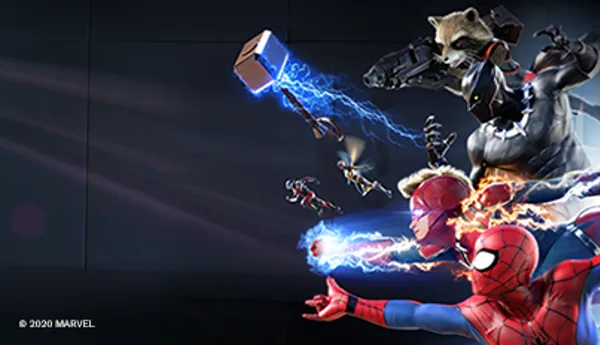 Marvel Super Heroes 4D Experience at Madame Tussauds Singapore - A collage of wax figures of marvel characters such as Thor, Spider-Man, Iron Man and Black Panther