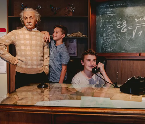 Kids with Albert Einstein