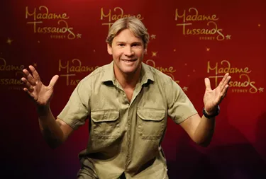 steve irwin wax figure with hands out